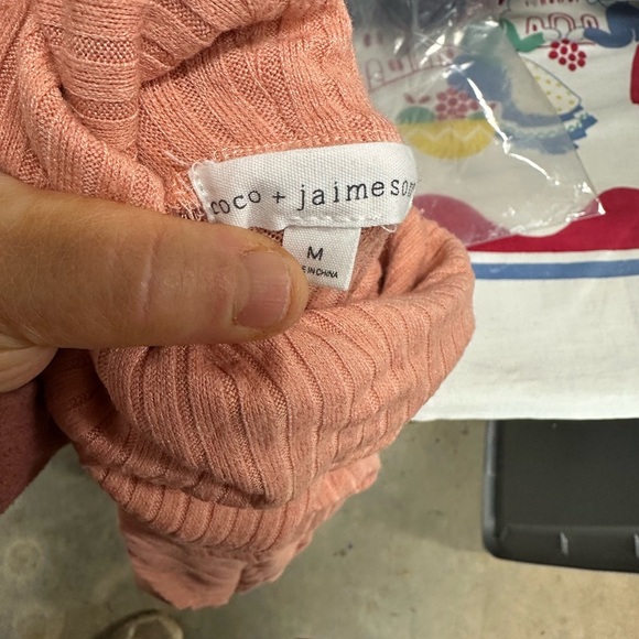 Cozy Ribbed Turtleneck Sweater in Coral - Picture 3 of 6